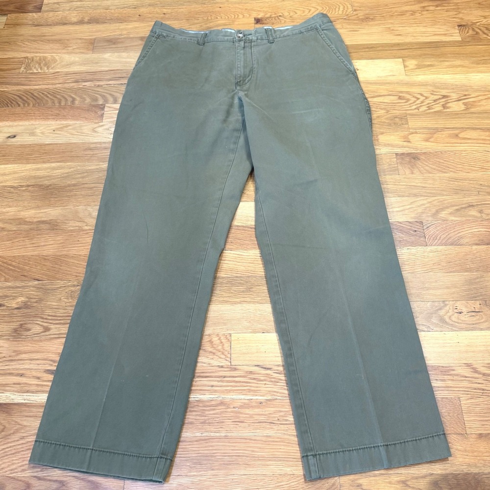 Tommy Hilfiger Mens Olive Green Chino Pants Straight Leg‎ Size 36x32
